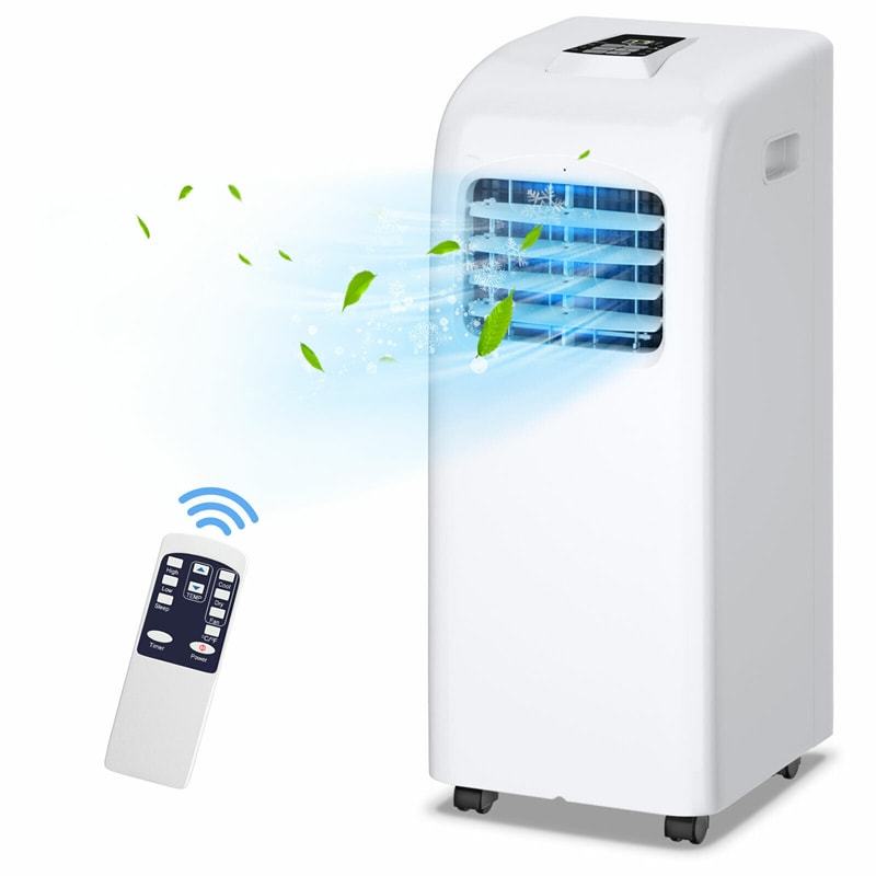 8000 BTU Portable Air Conditioner with Dehumidifier Function, Remote Control & Window Kit, Energy Efficient AC Unit for Rooms Up to 200 Sq. Ft