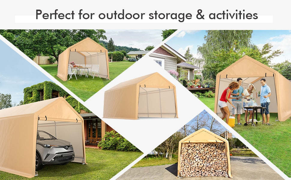 10' x 20' Heavy Duty Carport Portable Garage Car Canopy Shelter with Removable Sidewalls