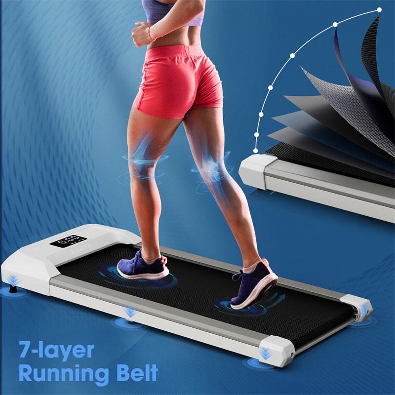 2-in-1 Walking Pad with 265lbs Capacity, Remote Control & LED Display, 2.25HP Under Desk Treadmill for Home, Office, Small Spaces
