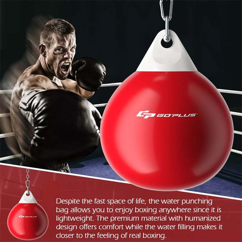 18" Water Aqua Punching Bag, 110LBS Heavy Bag with Adjustable Metal Chain & Water Injection Hose, Boxing Training Bag for Adults Fitness, MMA