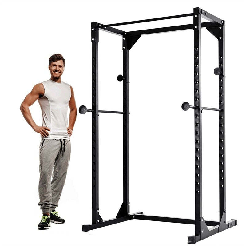 Heavy Duty Adjustable Power Rack, Multifunctional Squat Cage with Chin-Up Bars & Dumbbell Rack, Strength Training Power Cage for Home Gym Fitness