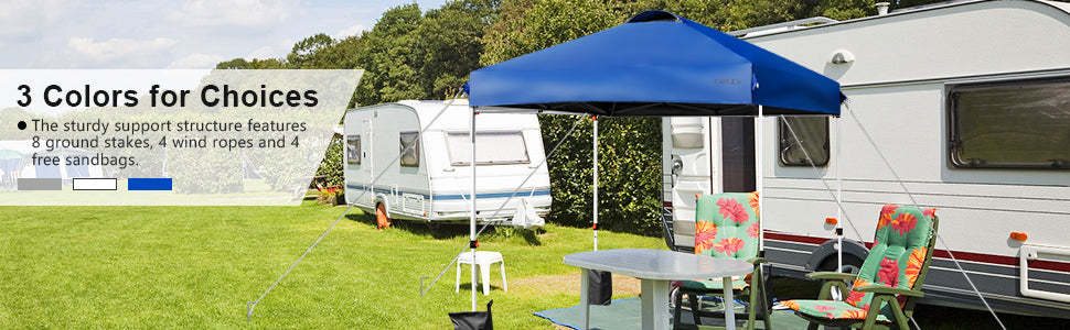 6.6ft x 6.6ft Outdoor Pop-up Camping Canopy Tent with Roller Bag