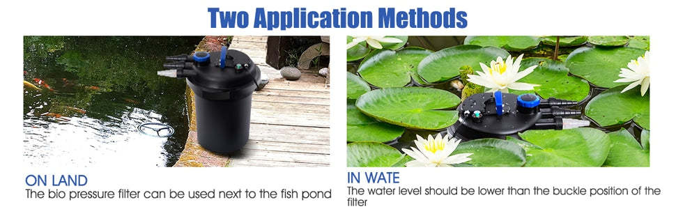 4000 Gallons Pond Pressure Bio Filter with 13W UV Sterilizer Light