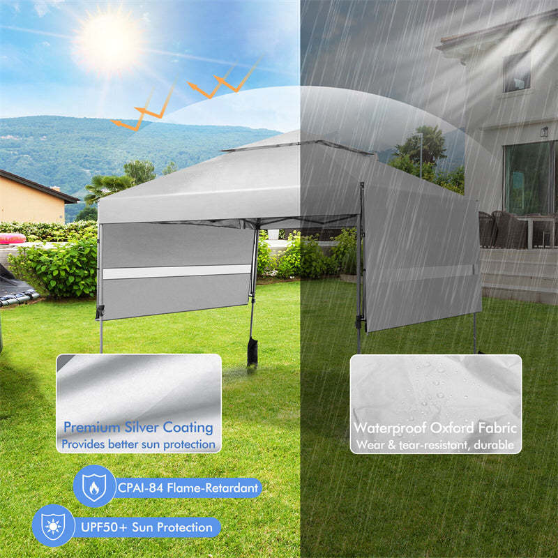 10 x 17.6 FT 2 Tier Pop-up Canopy Tent Easy Setup Instant Tent with Adjustable Dual Awnings & Wheeled Bag
