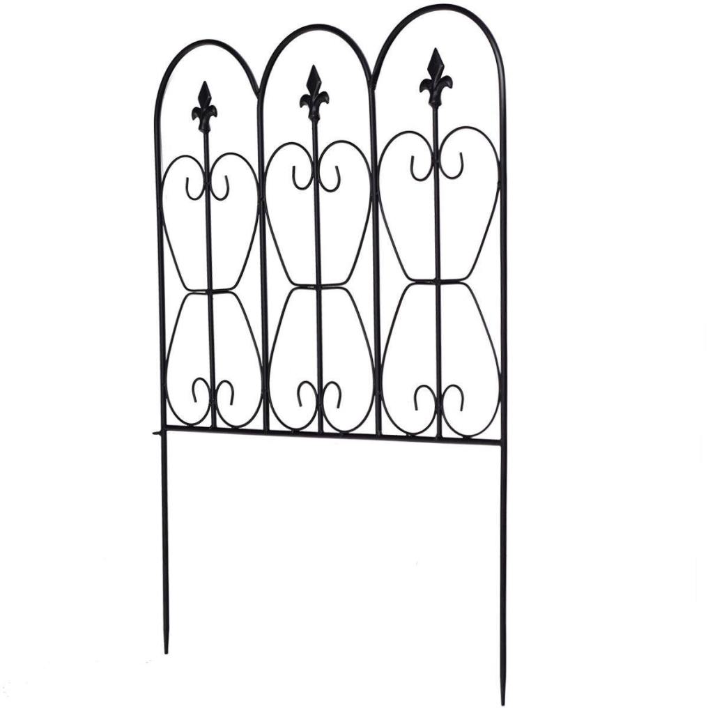 5 PCS 32in x 10ft Folding Decorative Garden Fence with Coated Metal Panels