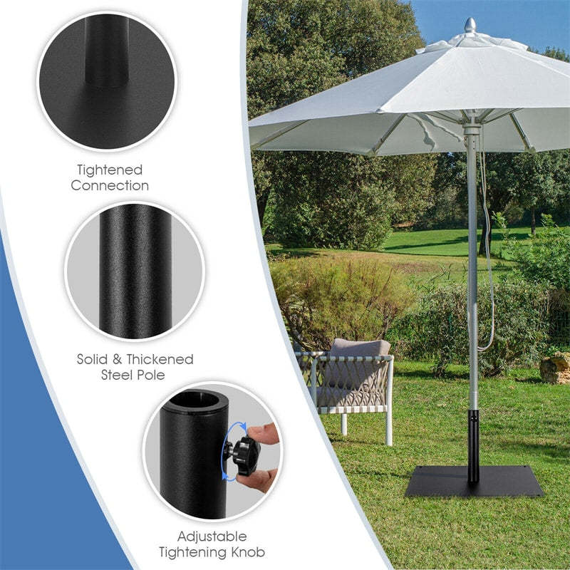 42 LBS Square Patio Umbrella Base 25 Inch Weighted Umbrella Base