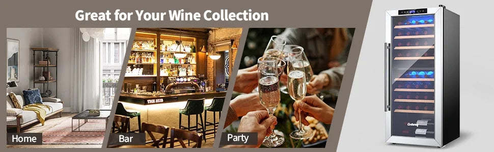 43-Bottle Wine Cooler Refrigerator 20-Inch Dual Zone Wine Fridge with 8 Shelves Freestanding Wine & Beverage Cooler