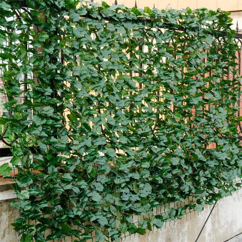 Faux Ivy Privacy Fence Screen, Artificial Decorative Hedge Panel, Vine Leaf Greenery Fence Cover for Garden, Patio & Porch Decor