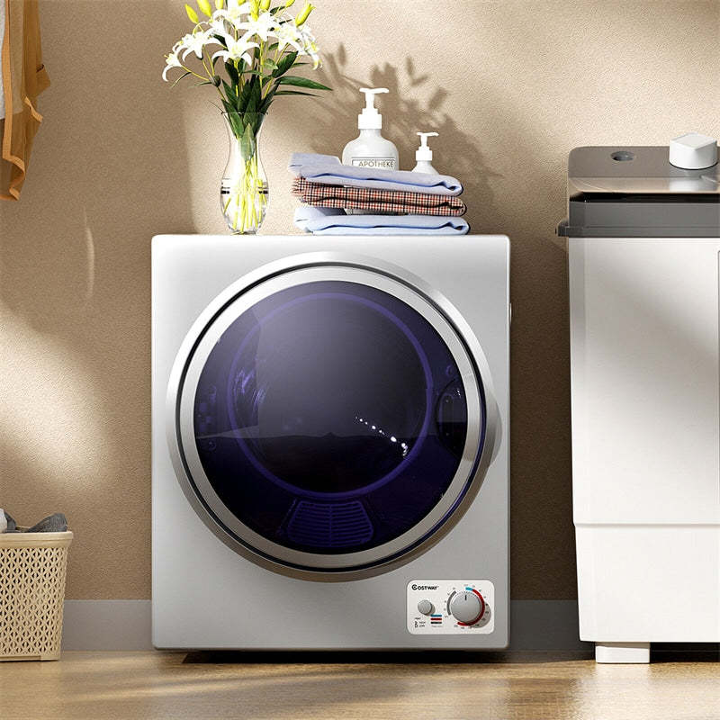 Portable Clothes Dryer, Compact 110V Electric Dryer with 4 Automatic Drying Mode & Stainless Steel Tub, Small Laundry Dryer for Apartment Dorm