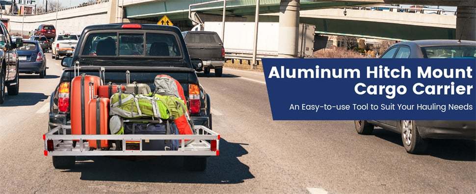 Hitch Cargo Carrier Aluminum Trailer Hitch Mount Cargo Basket Fits 2" Receiver, 500LBS Capacity Heavy Duty Vehicle Rear Luggag Rack for SUV Truck Car