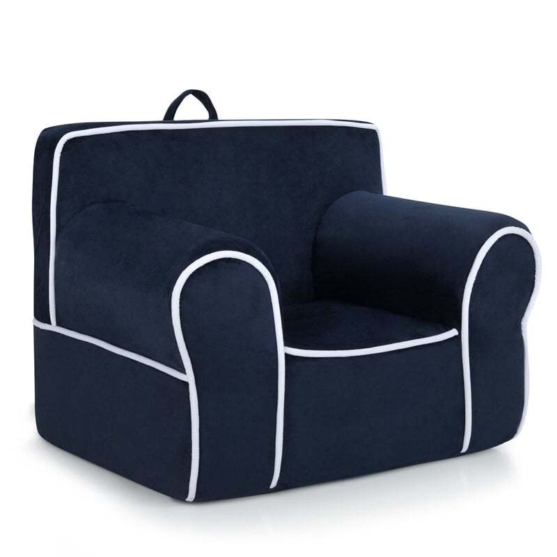 Kids Couch, Toddler Soft Sofa with Removable Washable Velvet Surface for Play Room, Nursery, Preschool, Foam Filled Armchair for 0-5 Boys & Girls