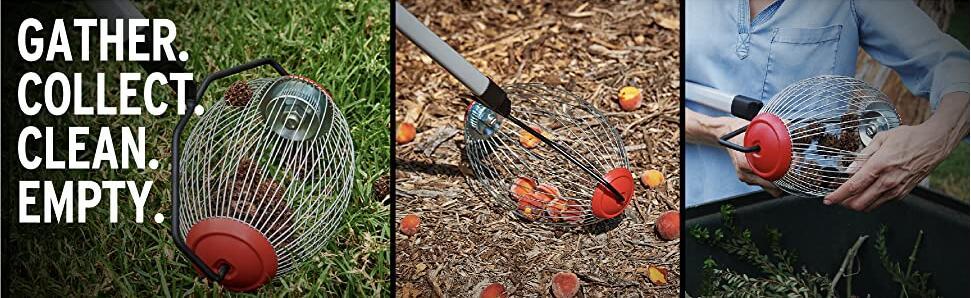 Garden Weasel Medium Rolling Nut Gatherer Picker Collector