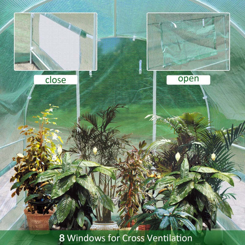 Portable Walk-in Greenhouse Backyard Garden Plant Grow Tents with 8 Windows