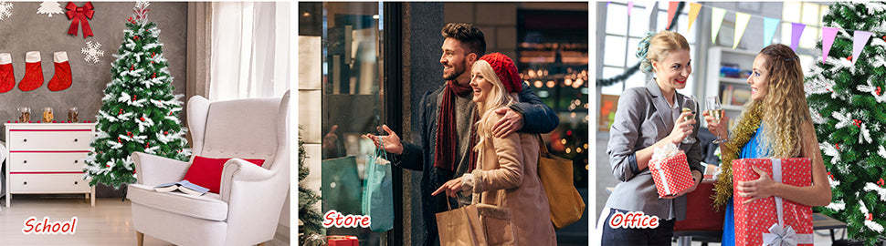 6ft Unlit Snow Flocked Hinged Christmas Tree with Folding Metal Stand