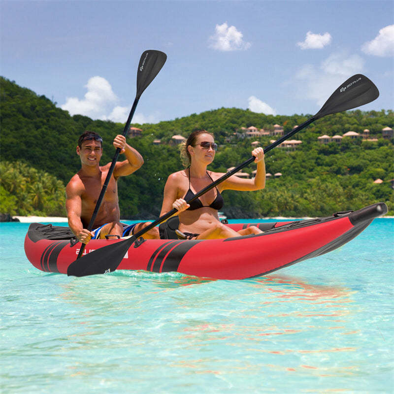 2-Person Inflatable Kayak with 2 Aluminium Paddles, EVA Padded Seats, 507LBS Capacity, Carry Bag & Repair Kit, Portable Touring Kayak for Adults