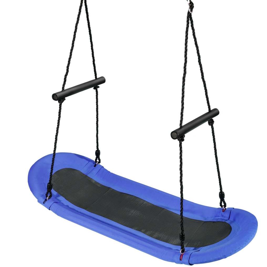 Saucer Tree Swing Adjustable Height Surfing Swing with Soft Handles & Padded Edge, Oval Hanging Platform Swing for Kids Outdoor Indoor Fun