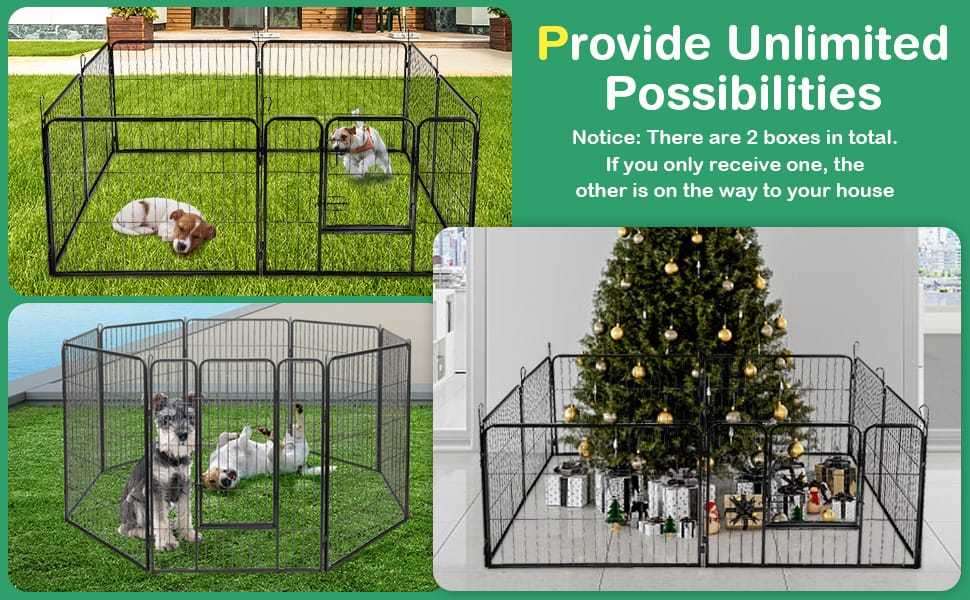 16-Panel 48" Dog Playpen with Door, Metal Dog Fence Foldable Dog Exercise Pen Pet Enclosure Portable Dog Fence for Indoor Outdoor RV Camping