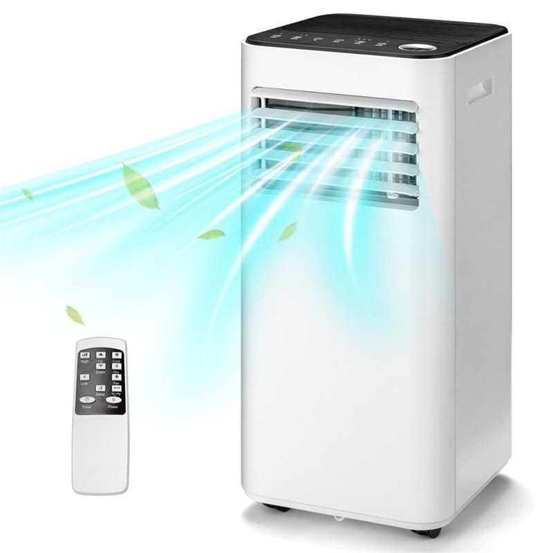 8000 BTU Portable Air Conditioner, Quiet 3-in-1 AC Unit with Fan, Dehumidifier & Sleep Mode, 24H Timer, Remote Control for Rooms up to 250 Sq.Ft
