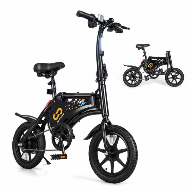 Electric Bike for Adults, 14" Folding Electric Bicycle with 350W Motor, 36V Battery, Cruise Control & Adjustable Saddle, Mini E-Bike for Commuting