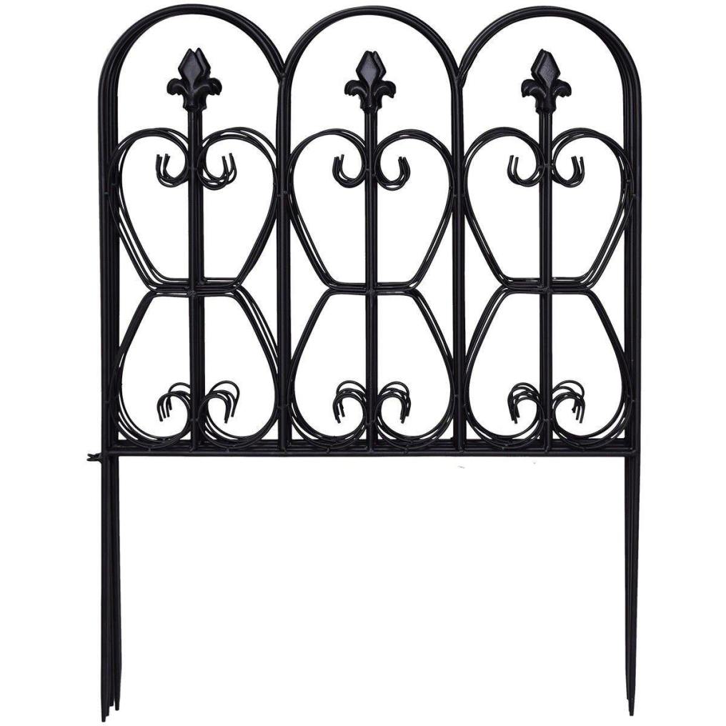 5 PCS 32in x 10ft Folding Decorative Garden Fence with Coated Metal Panels