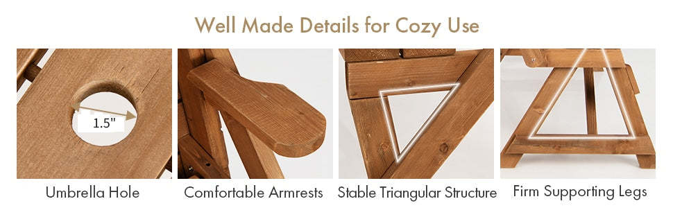 2-in-1 Convertible Wooden Picnic Table Garden Bench Set Folding Outdoor Dining Table with Umbrella Hole