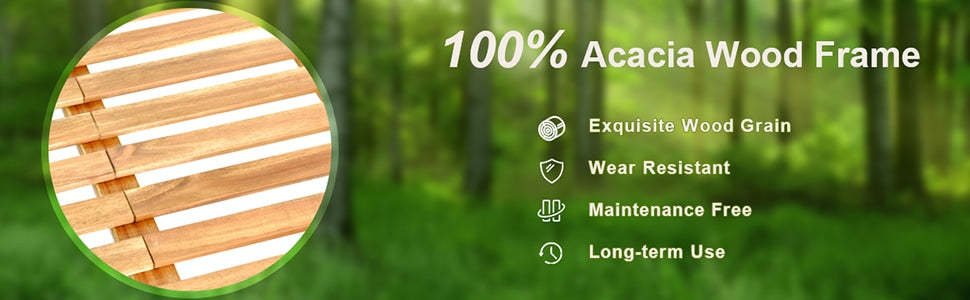 3 Piece Acacia Wood Patio Conversation Set L Shape Outdoor Furniture Set with Coffee Table