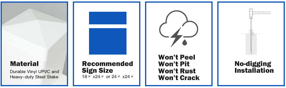 6 Ft Vinyl UPVC Real Estate Yard Sign Post