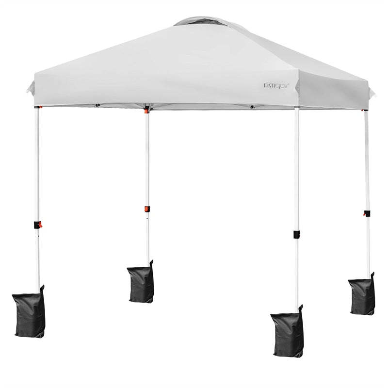 6.6x6.6FT Outdoor Pop-up Canopy Tent with Height Adjustable, Roller Bag & Weight Bags, Commercial Instant Canopy Sun Shelter for Camping, Party