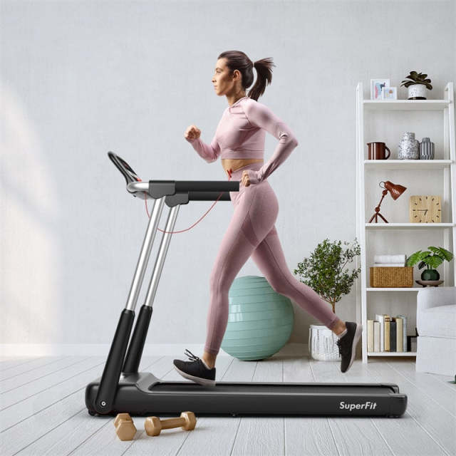 Superfit 2.25HP Folding Treadmill with LED Display & App Control, Portable Compact Running Walking Jogging Machine for Home Office, Small Spaces