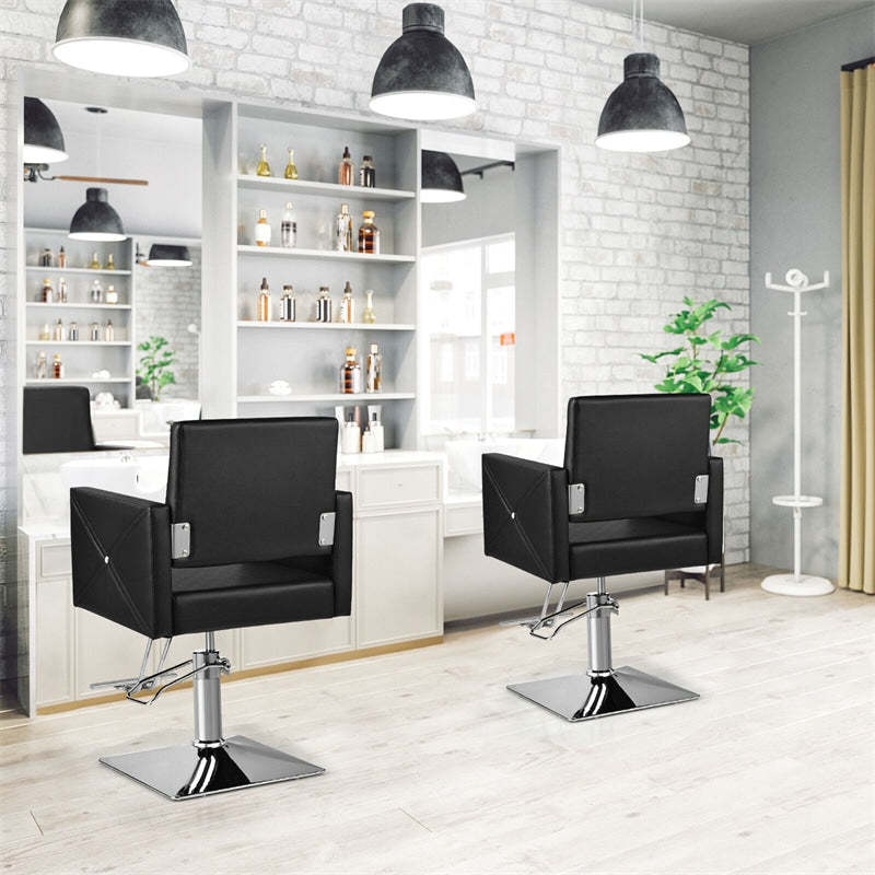 Salon Styling Chair, Heavy Duty Hydraulic Barber Chair with Adjustable Height & 360° Swivel, 330LBS Capacity PU Leather for Beauty Salon/Spa/Home