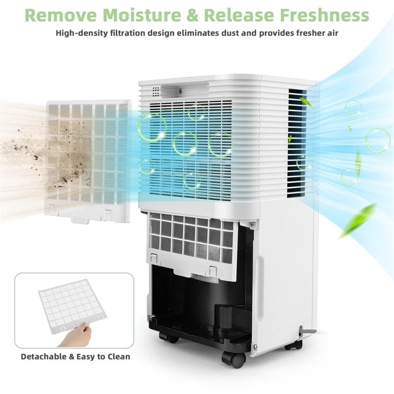 2000 Sq.Ft. 32-Pint Dehumidifier with Drain Hose, Auto Defrost, 3 Working Modes, 24H Timer & Child Lock for Basement, Bedroom, Garage, Office