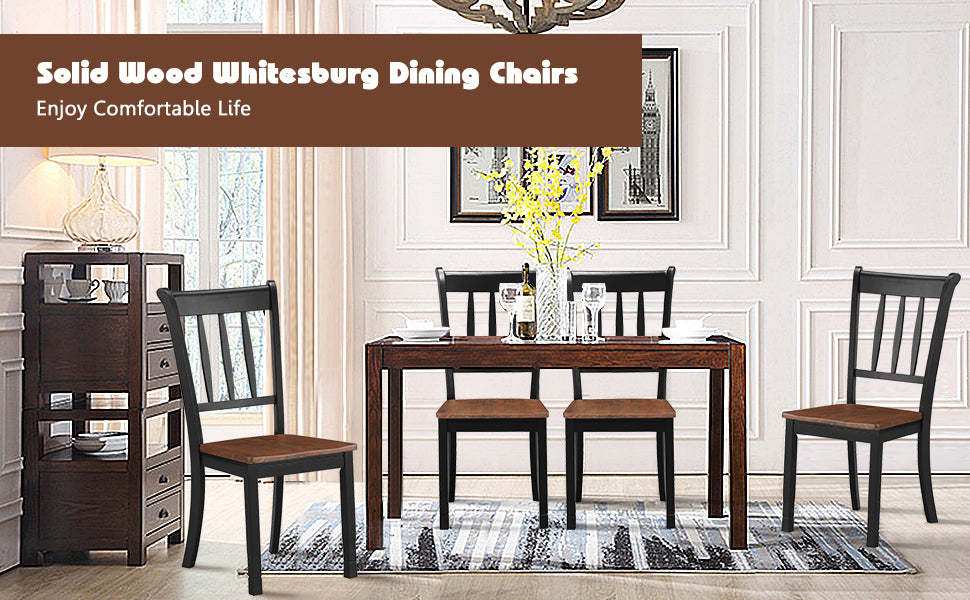 Set of 2 Solid Wood Whitesburg Spindle Back Patio Dining Chairs