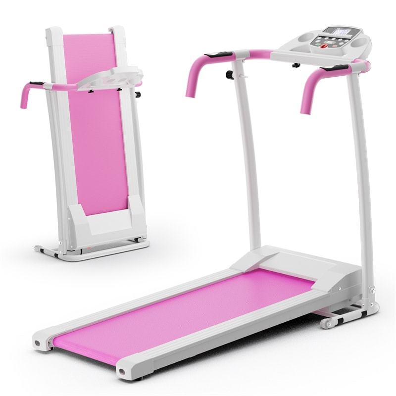 800W Folding Treadmill with 12 Preset Programs, LCD Display, Pulse Sensor & Built-in Wheels, Easy Assembly Motorized Running Machine for Small Spaces
