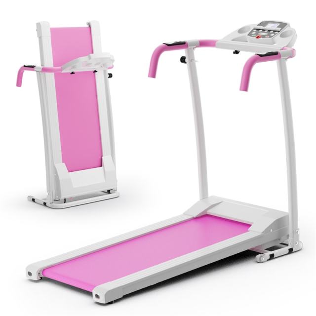 800W Folding Treadmill with 12 Preset Programs, LCD Display, Pulse Sensor & Built-in Wheels, Easy Assembly Motorized Running Machine for Small Spaces