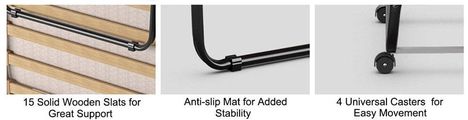 Folding Guest Bed Rollaway Bed with Memory Foam Mattress for Adults