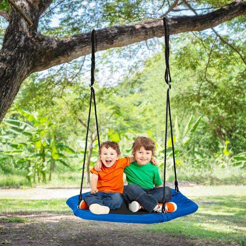 37" Kids Hexagon Tree Swing with Adjustable Hanging Rope