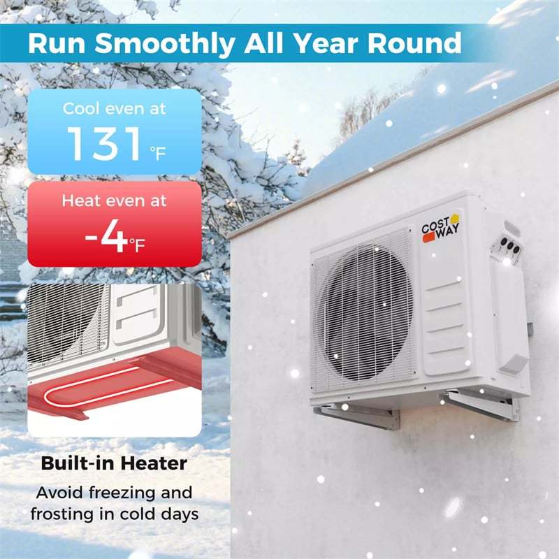 27000 BTU 3 Zone Mini Split Air Conditioner & Heater, 19 SEER2 Wifi Enabled Inverter Split System AC, Works with Alexa & Heat Pump