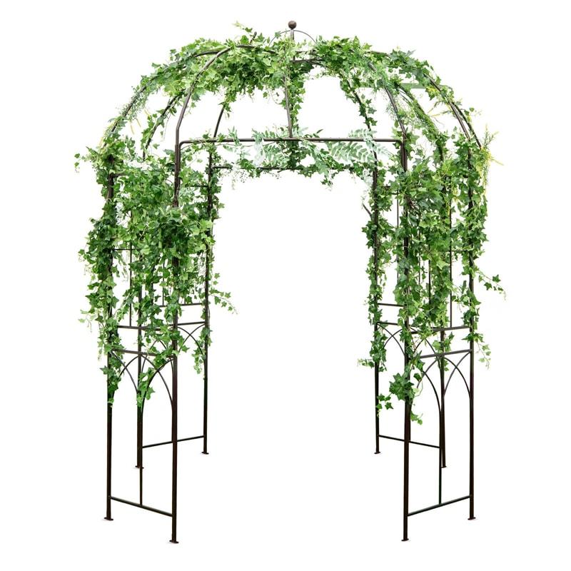 Birdcage Shape Garden Arbor, 8.4' x 7' Heavy Duty Metal Garden Gazebo Pergola Arch Trellis for Climbing Plants, Outdoor Wedding Party Decor