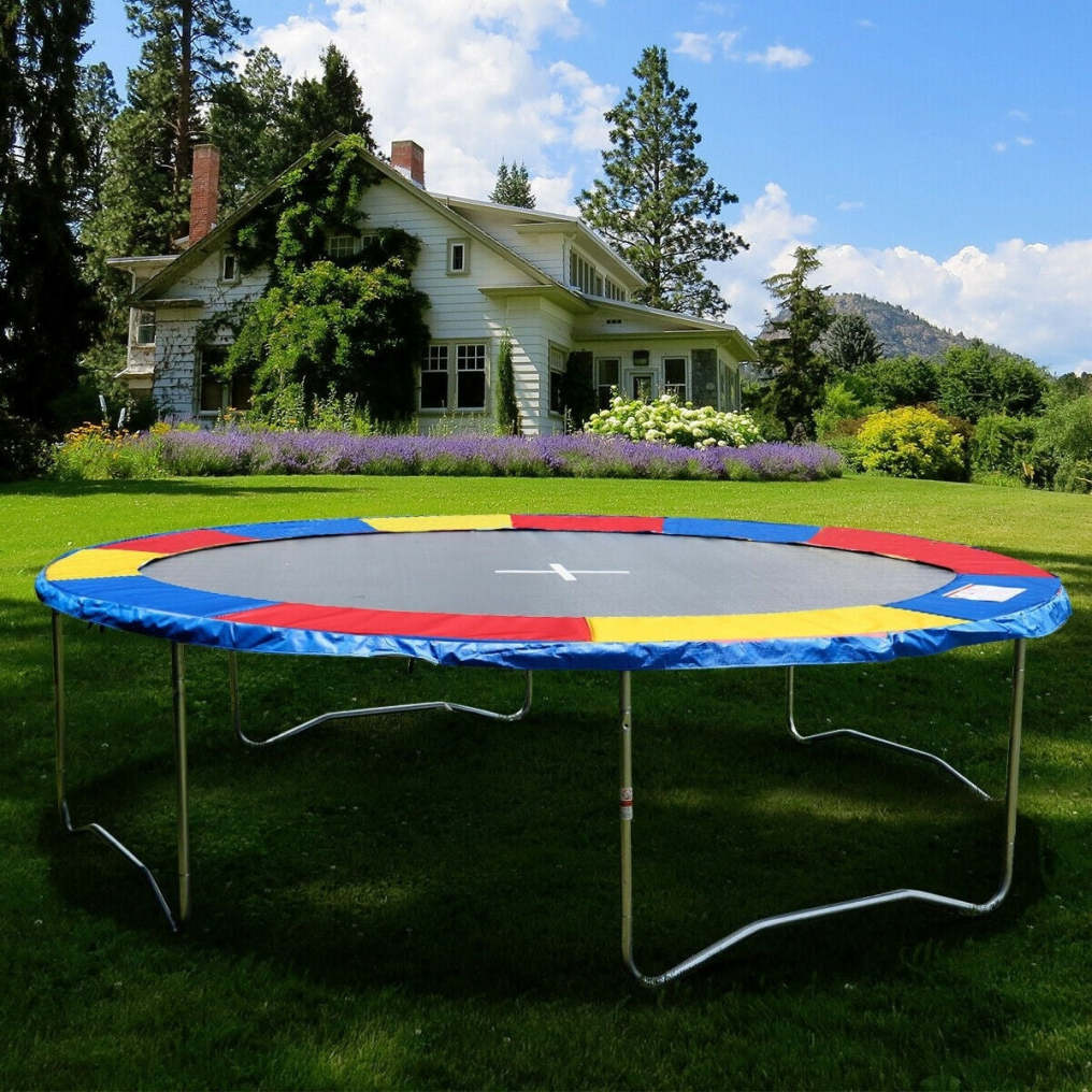 15 Ft Colorful Round Trampoline Safety Pad Frame Pad Spring Cover