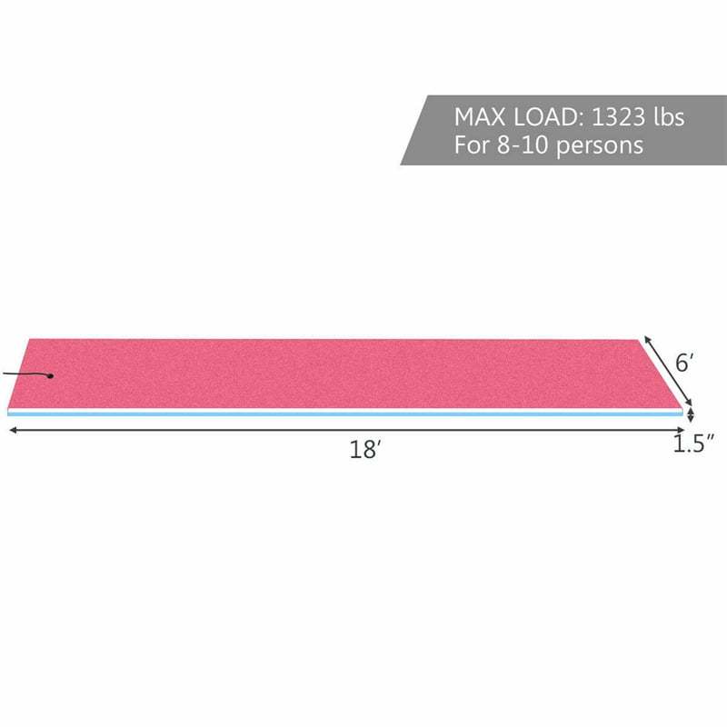 18' x 6' 3 Layer Tear-Resistant XPE Foam Floating Water Pad for Lake Beach - Light Blue