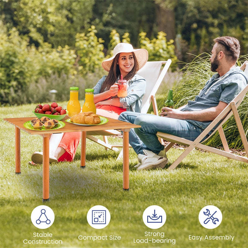 27" Square Roll-up Camping Table Folding Picnic Table with Carrying Bag for Outdoors Fishing Cooking BBQ Party Lawn Patio Garden