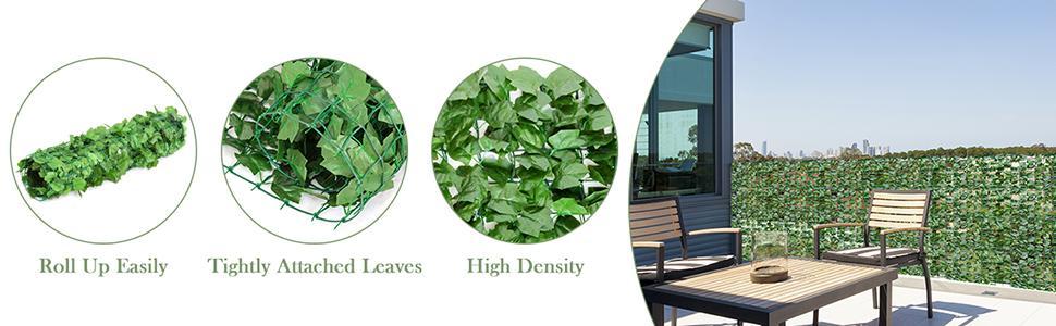 118" x 59" Artificial Hedge Faux Ivy Leaf Decorative Privacy Fence Greenery Wall Screen