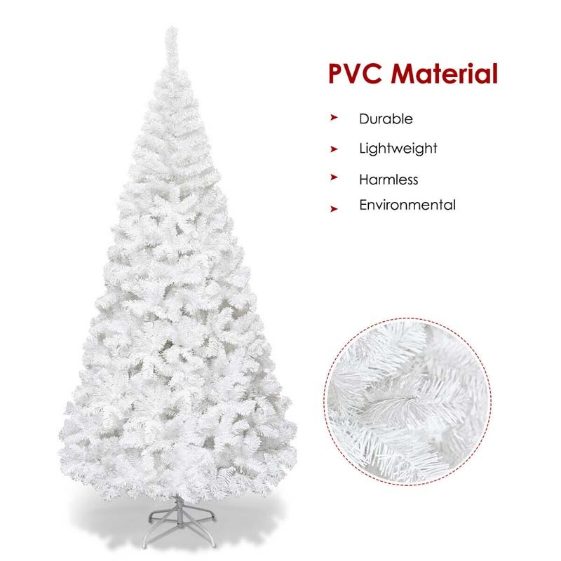 7.5FT Unlit Hinged Snow-flocked Artificial Pencil Christmas Tree with 641 Tips