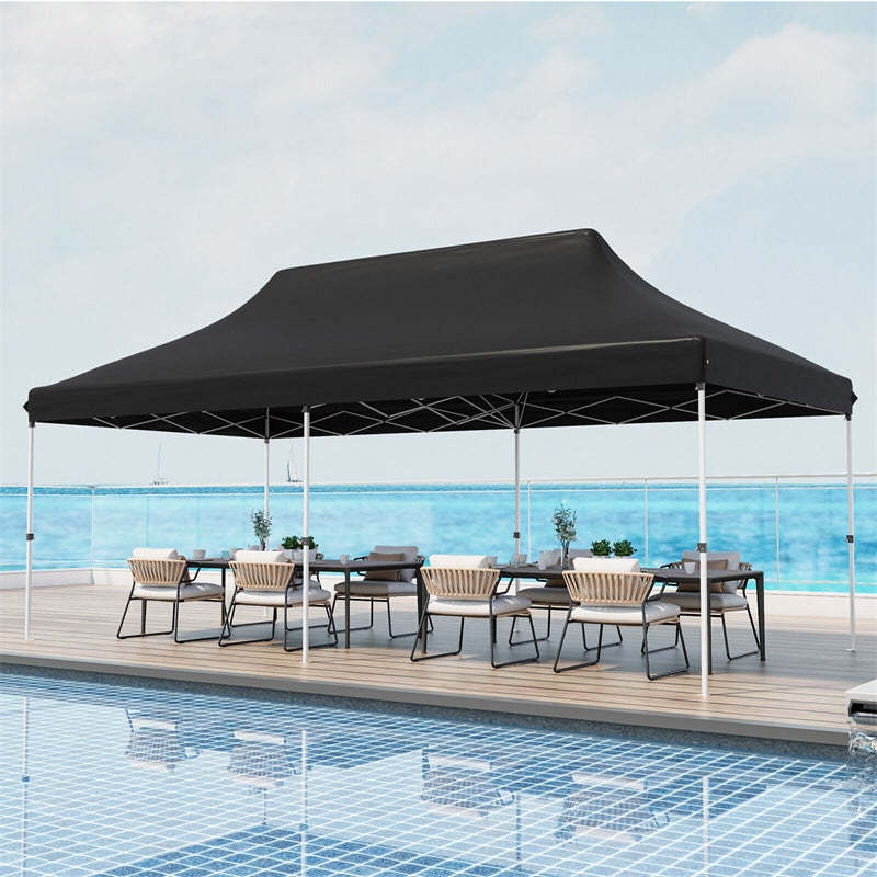 10 x 20FT Pop Up Canopy, Instant Setup Outdoor Canopy Tent with 6 Sandbags & Carrying Bag, UPF50+ Sun Protection Tent for Events, Camping