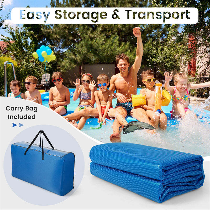 18x36 FT Rectangular Solar Pool Cover for Above Ground Swimming Pools, Hot Tub Thermal Blanket with Carry Bag