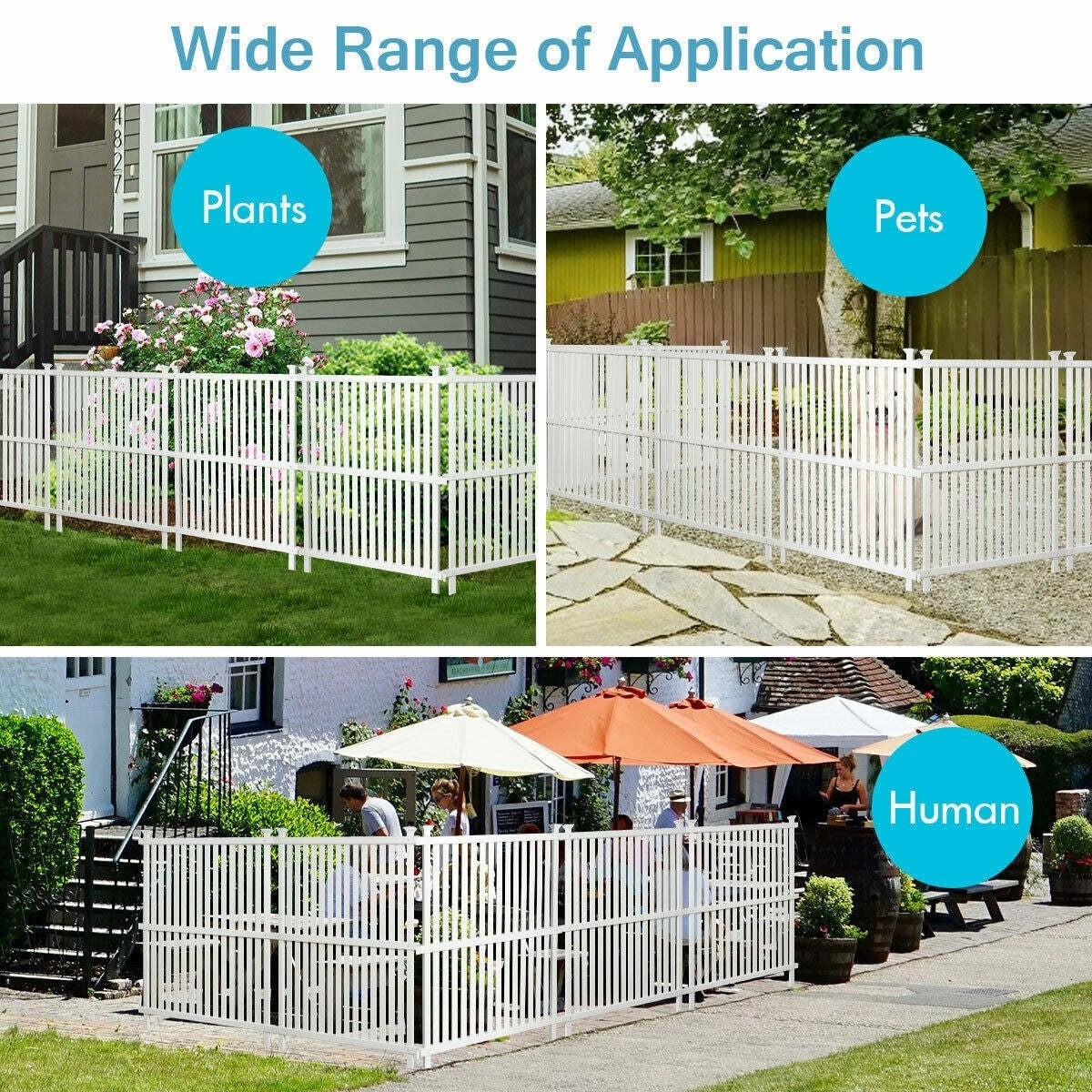 36" x 48" Outdoor Fence Garden Privacy Screen Space Divider with 2 Panels