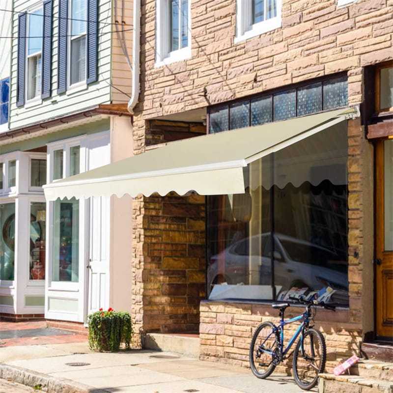 13x8.2FT Retractable Awning, Aluminum Outdoor Sun Shade with Crank Handle, Weather Resistant Patio Awning Cover for Balcony, Restaurant, RVs