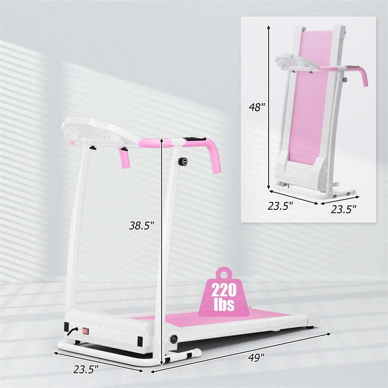 800W Folding Treadmill with 12 Preset Programs, LCD Display, Pulse Sensor & Built-in Wheels, Easy Assembly Motorized Running Machine for Small Spaces
