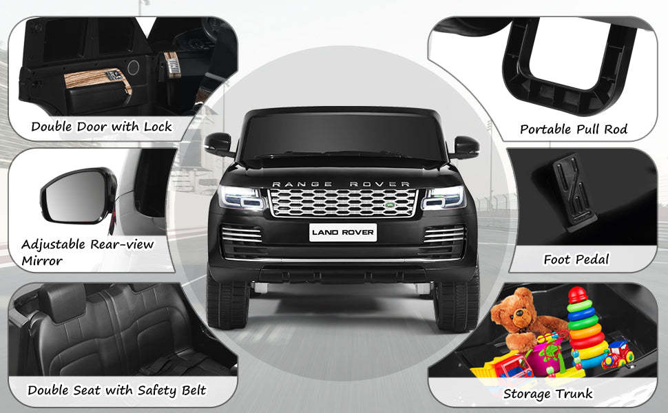 2-Seater Licensed Land Rover 24V Power Battery Kids Ride On Car Toy w/Remote Control