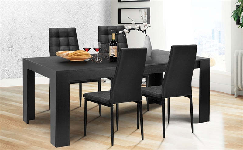 Upholstered Fabric Dining Chairs Set of 4, High Back Kitchen Chairs with Cushioned Seat, Metal Legs, 330LBS Capacity for Home, Restaurant, Living Room